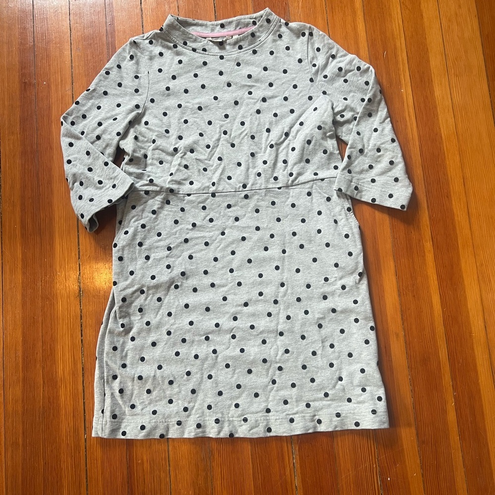 Biden gray polka dot sweatshirt dress